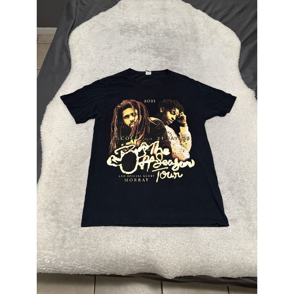 J. Cole & 21 Savage 2021 "The Off-Season Tour" Shirt Size Small Short Sleeve
